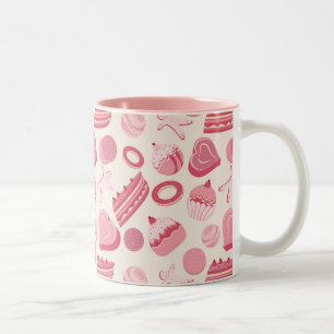 Chocolate and pastries pattern 2 Two-Tone coffee mug