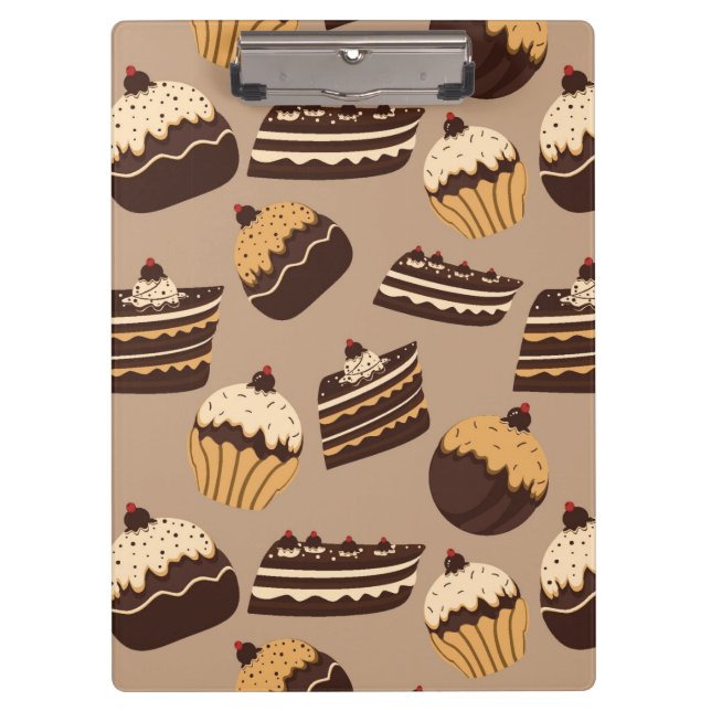 Chocolate and pastries pattern 3 clipboard (Front)