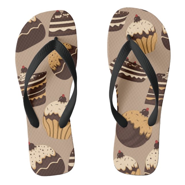 Chocolate and pastries pattern 3 jandals (Footbed)