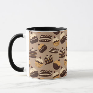 Chocolate and pastries pattern 3 mug