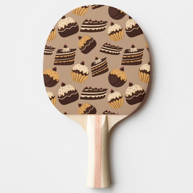 Chocolate and pastries pattern 3 ping pong paddle (Front)