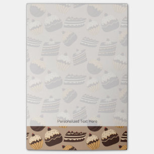 Chocolate and pastries pattern 3 post-it notes