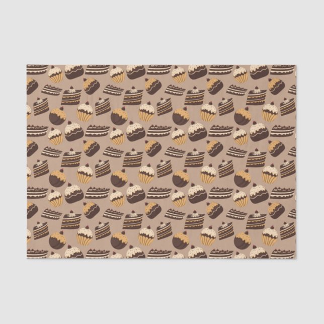 Chocolate and pastries pattern 3 tissue paper (Front)