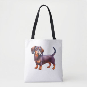 Chocolate and Tan  Cream Dachshund Painting - Wein Tote Bag