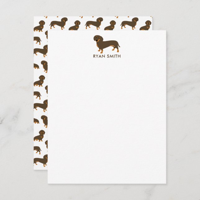 Chocolate and Tan Dachshund Card (Front/Back)