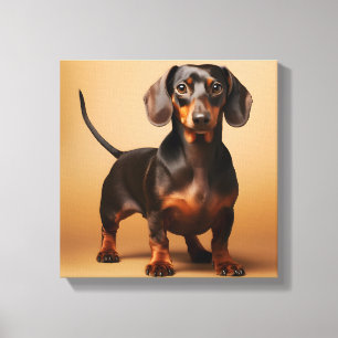Chocolate and Tan Dachshund Dog Canvas Print