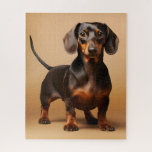 Chocolate and Tan Dachshund Dog Jigsaw Puzzle<br><div class="desc">Enjoy hours of fun with this charming Dachshund jigsaw puzzle! Featuring a bold Dachshund portrait, this puzzle offers a playful and unique challenge for puzzle enthusiasts. Perfect for relaxing or spending time with family, the Dachshund design adds a whimsical touch, making this jigsaw puzzle both entertaining and delightful to complete....</div>