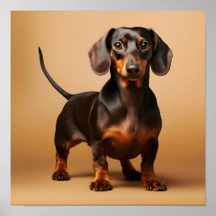 Chocolate and Tan Dachshund Dog Poster