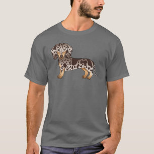 Chocolate And Tan Dapple Smooth Coat Dachshund Dog T-Shirt