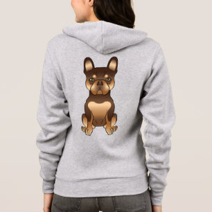 Chocolate And Tan French Bulldog Cute Cartoon Dog Hoodie