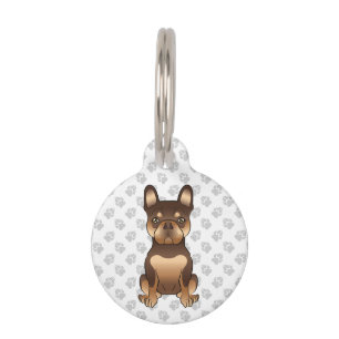 Chocolate And Tan French Bulldog Dog & Pet's Info Pet Tag