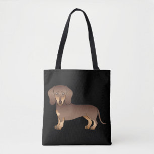 Chocolate And Tan Short Hair Dachshund - Black Tote Bag
