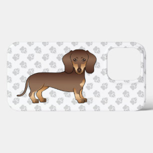 Chocolate And Tan Short Hair Dachshund & Paws iPhone 13 Pro Case