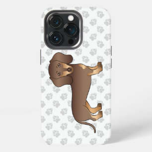 Chocolate And Tan Short Hair Dachshund & Paws iPhone 13 Pro Case