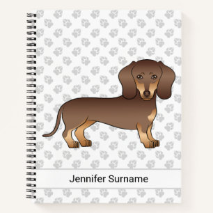 Chocolate And Tan Short Hair Dachshund & Text Notebook