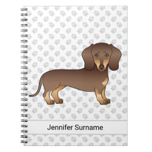 Chocolate And Tan Short Hair Dachshund & Text Notebook
