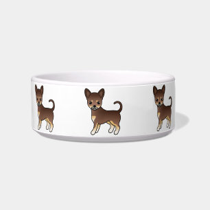 Chocolate And Tan Smooth Coat Chihuahua Cute Dogs Bowl