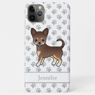 Chocolate And Tan Smooth Coat Chihuahua Dog & Name Case-Mate iPhone Case