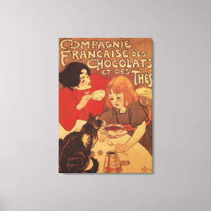 Chocolate and Tea Co Mother and Daughter Canvas Print