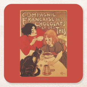 Chocolate and Tea Co Mother and Daughter Square Paper Coaster