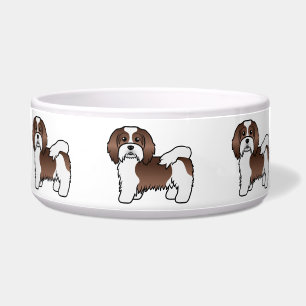 Chocolate And White Havanese Cute Cartoon Dog