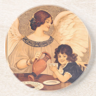 Chocolate Angel French Antique Coaster