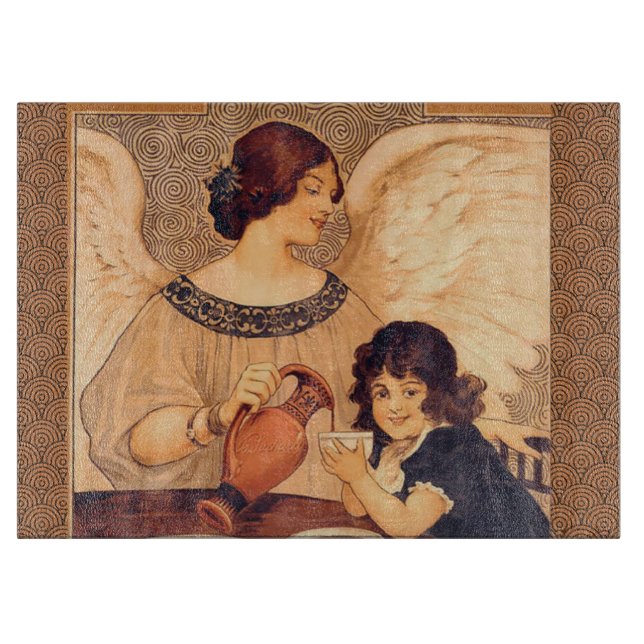Chocolate Angel French Antique Cutting Board (Front)