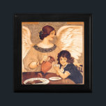 Chocolate Angel French Antique Gift Box<br><div class="desc">Hot Chocolate Angel Antique Illustration - This beautiful angel is pouring the best chocolate candy for a vintage girl. The image is antique advertising for French Chocolate. An old-fashioned angel pouring wonderful chocolate for a child. This is the perfect gift for a vintage chocolate lover, whether the chocolate is in...</div>