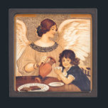 Chocolate Angel French Antique Jewellery Box<br><div class="desc">Hot Chocolate Angel Antique Illustration - This beautiful angel is pouring the best chocolate candy for a vintage girl. The image is antique advertising for French Chocolate. An old-fashioned angel pouring wonderful chocolate for a child. This is the perfect gift for a vintage chocolate lover, whether the chocolate is in...</div>