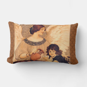Chocolate Angel French Antique Lumbar Cushion