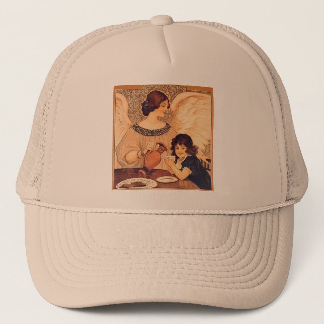 Chocolate Angel French Antique Trucker Hat (Front)