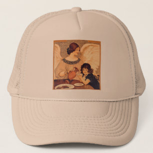 Chocolate Angel Vintage French Candy Poster Trucker Hat