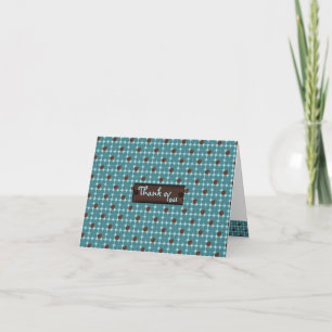 Chocolate Aqua Bubbles Thank You Note Card