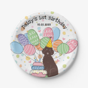 Chocolate Aussiedoodle Birthday Party Paper Plates