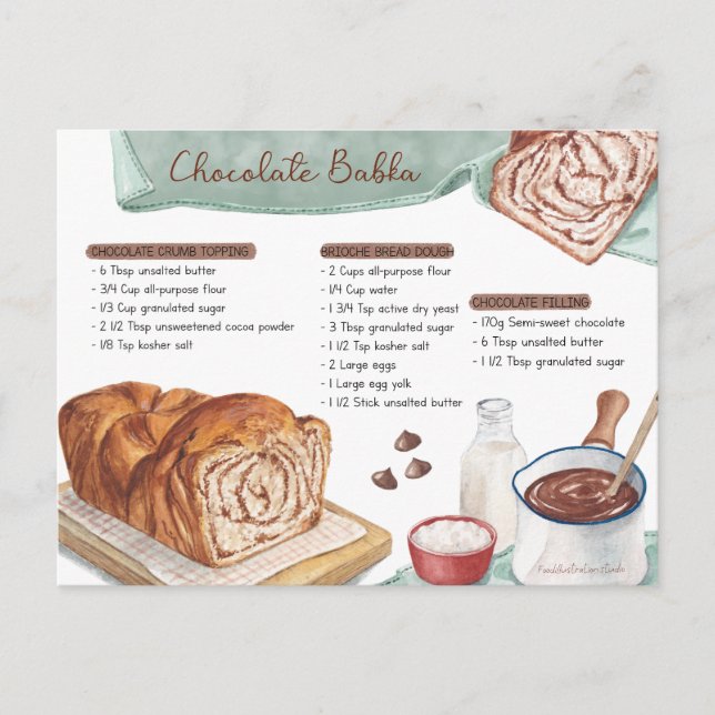 Chocolate Babka Recipe Postcard (Front)