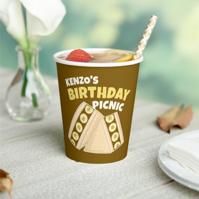 Chocolate Banana Sandwich Birthday Picnic Party Paper Cups (Insitu)