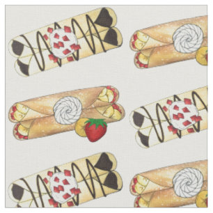 Chocolate Banana Strawberry Crêpes French Food Fabric