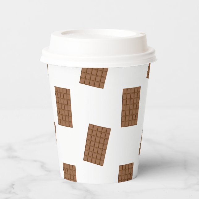 Chocolate Bars White Background Paper Cups (Front)