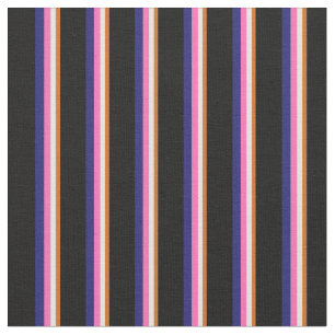 Chocolate, Beige, Hot Pink, Midnight Blue & Black Fabric