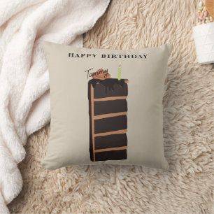 Chocolate Birthday Cake Birthday Party Cushion