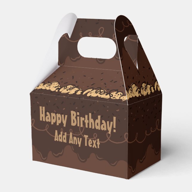 Chocolate Birthday Cake Frosting Favour Box (Front Side)