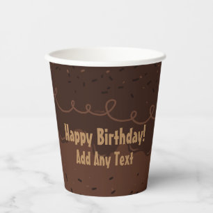 Chocolate Birthday Cake Frosting Paper Cups