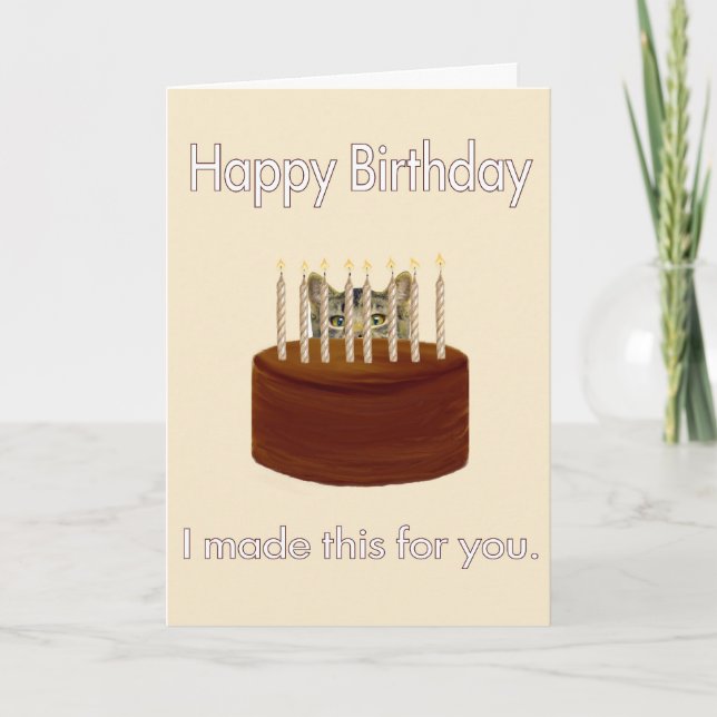 chocolate birthday kitty card (Front)