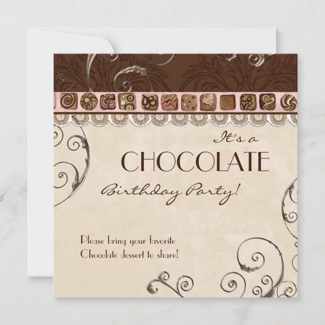 Chocolate Birthday Party Invitation (Front)