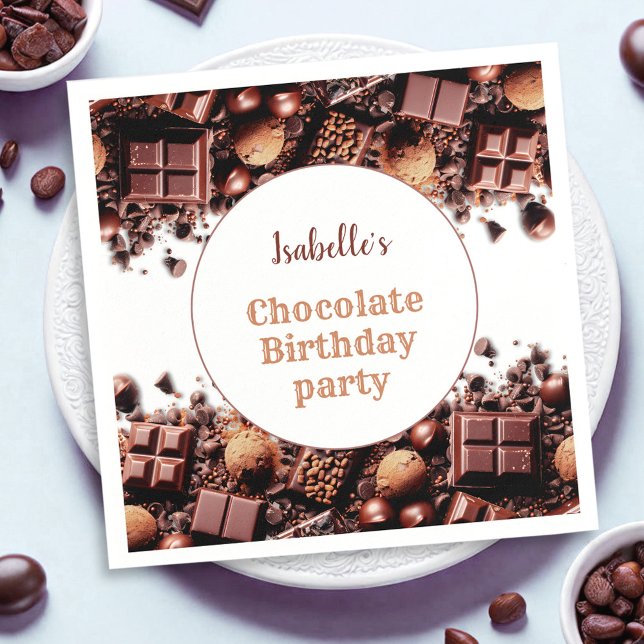 Chocolate Birthday Party Paper Napkins  (Chocolate Birthday Party Paper Napkins)