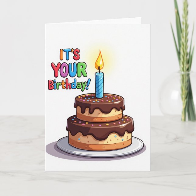 Chocolate Birthday Treat Card (Front)