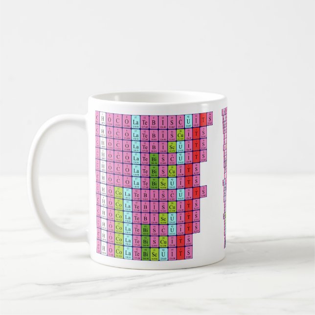 chocolate biscuit periodic table mug (Left)