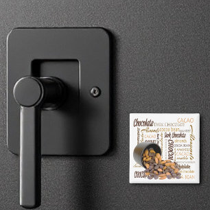Chocolate Bits and Almonds Close Up Photograph Magnet