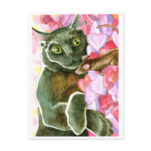 Chocolate Black Cat, Valentine Hearts