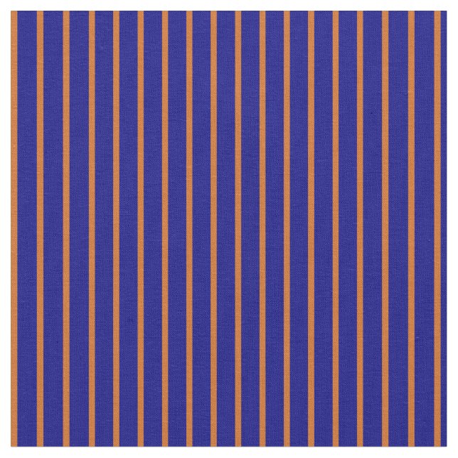 Chocolate & Blue Coloured Lined Pattern Fabric (Close Up)